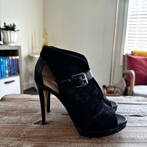 Michael Kors Black Peep-Toe Heels, Size 8M
